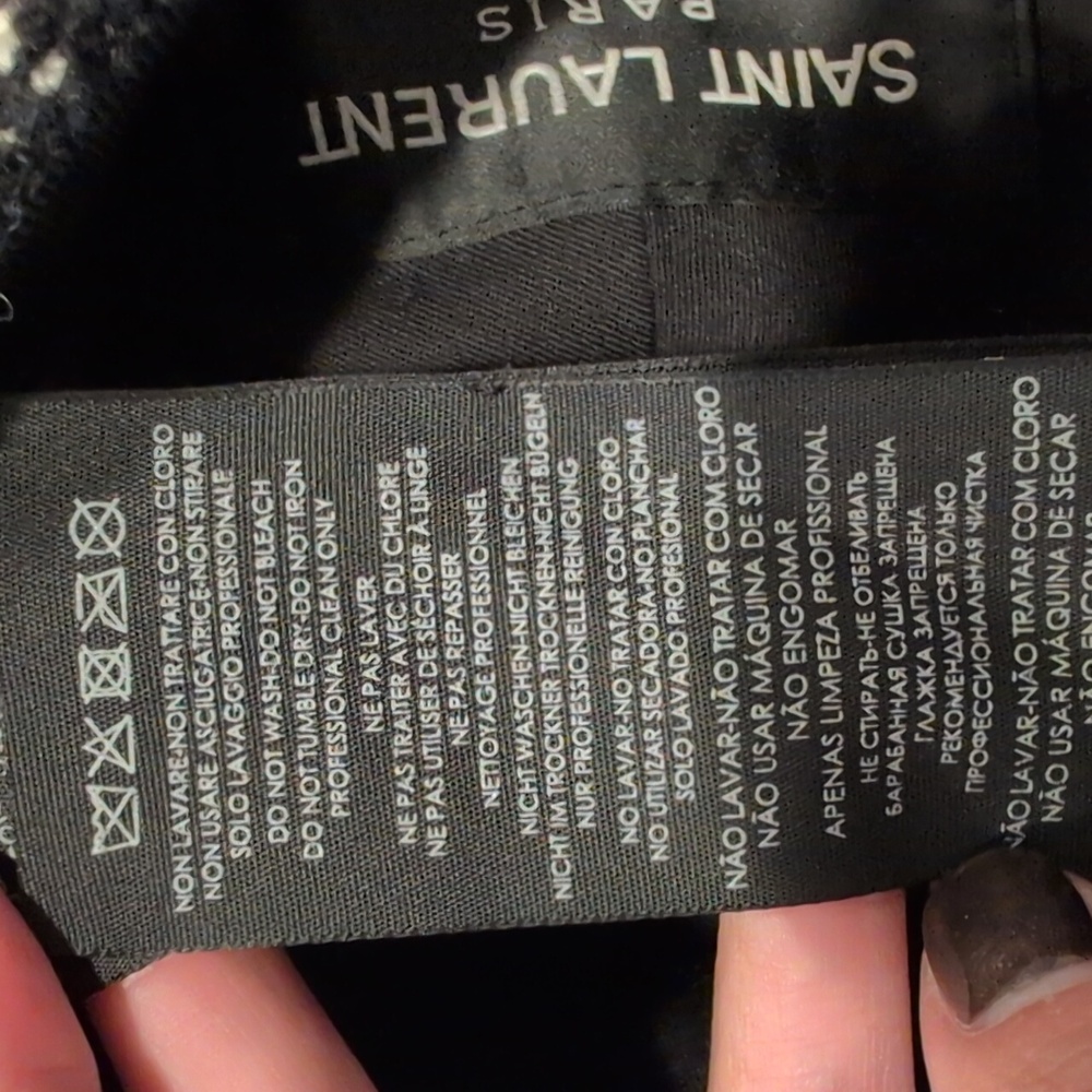 Saint Laurent SL Tweed Embroidered Baseball Hat Wool Alpaca 56 *Authenticated* - Picture 12 of 13
